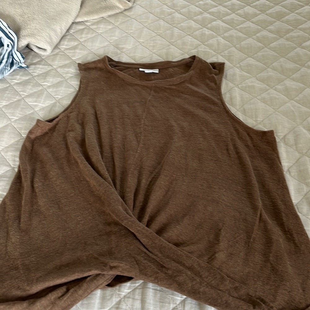 J Jill love linen brown tank top
